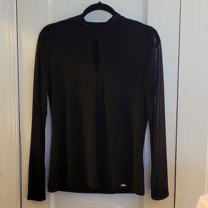Tahari sheer sleeved top